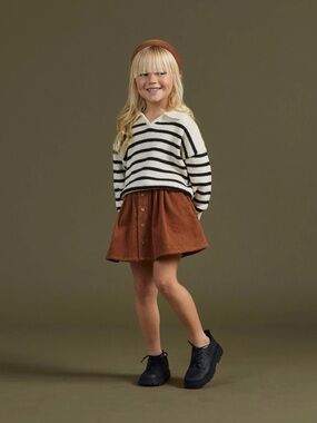 Rylee + Cru Button Front Mini Skirt 4-5Y